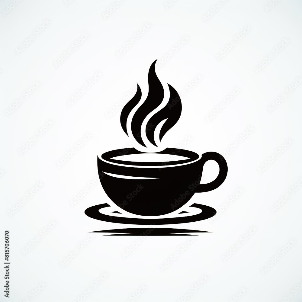 Minimalist coffee cup logo on white background Minimalist coffee cup logo on white background