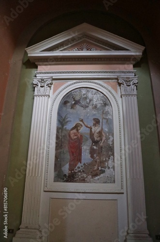 Obraz na płótnie Nemi - Battesimo di Cristo nella Chiesa di Santa Maria del Pozzo w salonie