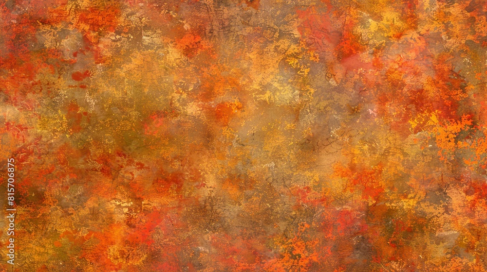 Vibrant orange and red abstract art on textured background