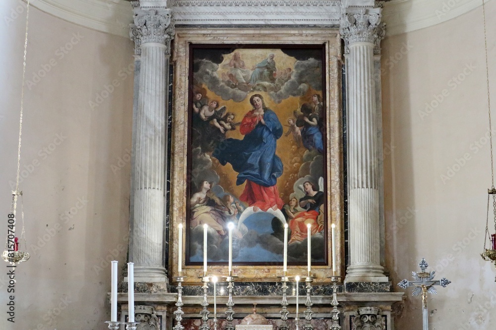 Nemi - Dipinto dell'Immacolata Concezione sull'altare della Chiesa di Santa Maria del Pozzo