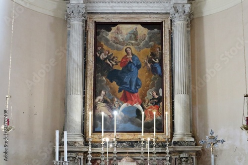 Obraz na płótnie Nemi - Dipinto dell'Immacolata Concezione sull'altare della Chiesa di Santa Maria del Pozzo w salonie