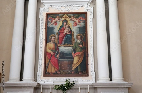 Obraz na płótnie Nemi - Dipinto di Santa Maria del Pozzo con i santi Filippo e Giacomo w salonie