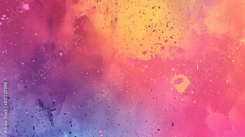 Vibrant Abstract Artwork with Pink  Purple  Yellow Hues and Dynamic Splattered Paint Effects for Creative Backgrounds and Wallpapers
