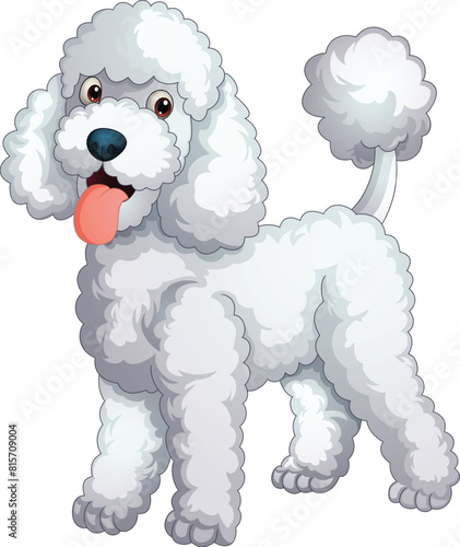 Cartoon poodle dog breed isolated on white background