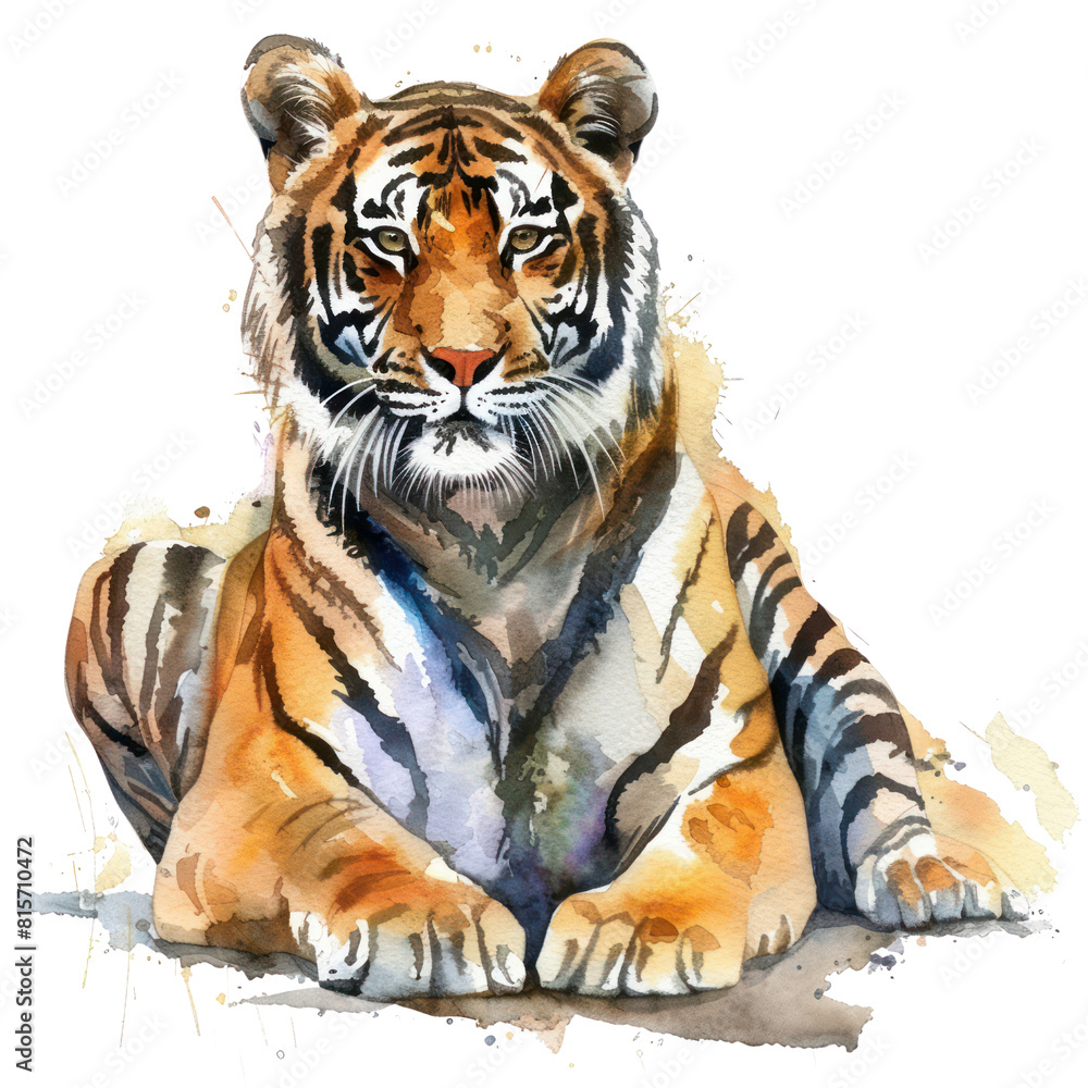 Tiger watercolor isolate illustration png.
Tiger watercolor isolate illustration png.