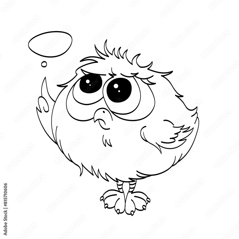 vector outline cartoon chicken