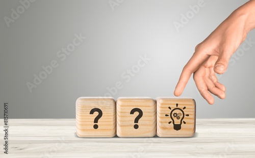Question marks on cubes, idea or solution concept