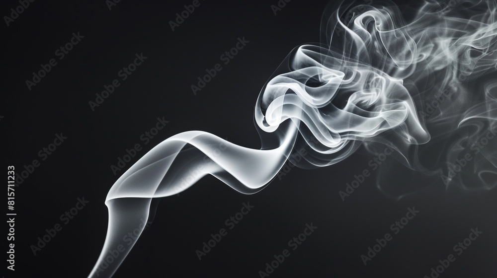 A ghostly white smoke curling against a pitch-black background, creating a stark contrast A ghostly white smoke curling against a pitch-black background, creating a stark contrast
