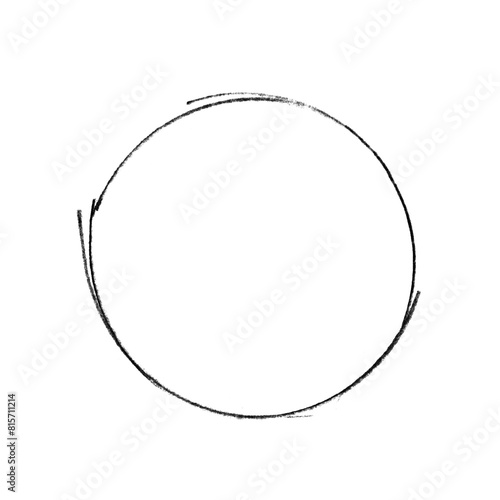 Gemalte Kreis Umrandung mit schwarzer Farbe
