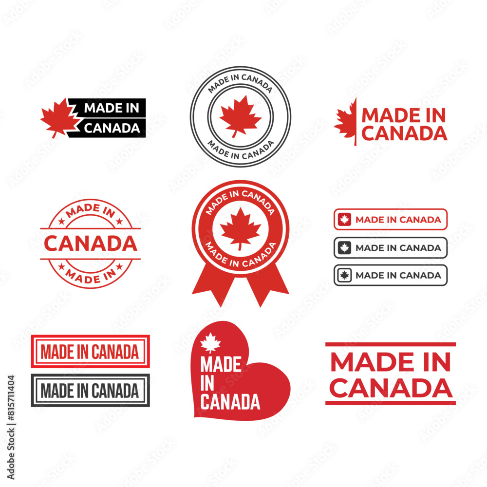 Obraz premium Made in canada label or logo design template