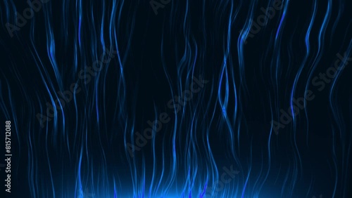 Mystical blue smooth slowly liquid creative design. Fiery fire tongues of flame slowly strive upward background. The mystic stench of smoke rises top in thin streams motion video. photo