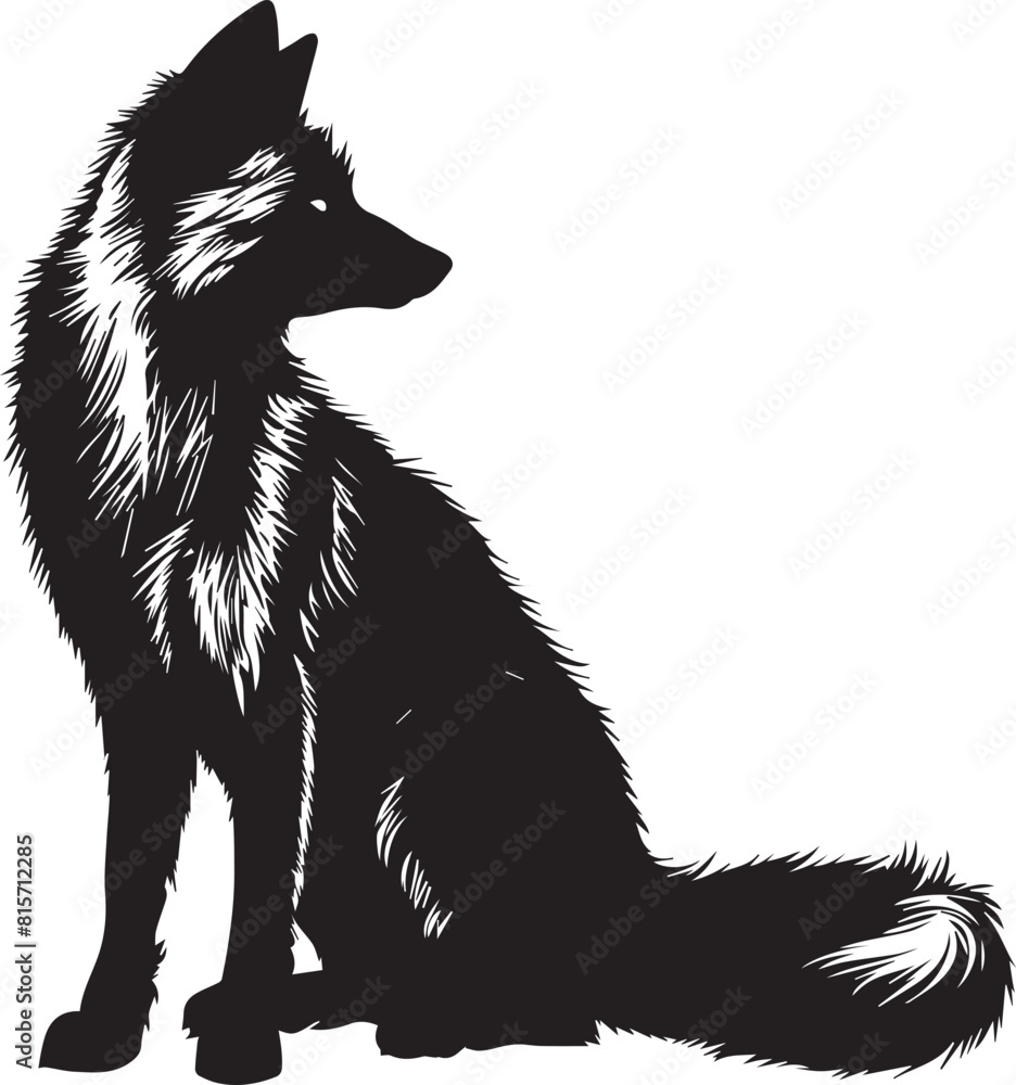 Fototapeta premium silhouette of a fox