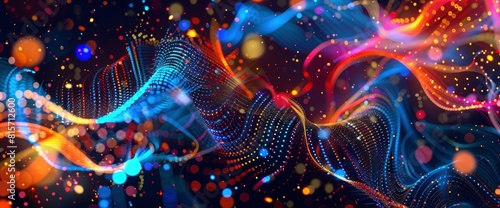 Illustrate A Joyful Abstract Scene With Flowing, Radiant Lines And Vibrant Holiday Colors, Background HD