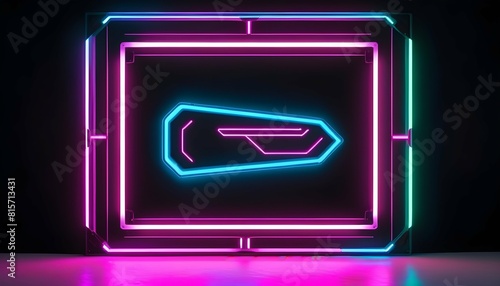A futuristic frame with led lights and neon accent upscaled_3
