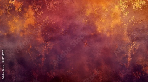 Rich gradient texture in dark orange, brown, and purple hues, featuring a cherry gold vintage background with space for design. Perfect for Halloween, Thanksgiving, and autumn-themed settings © AI