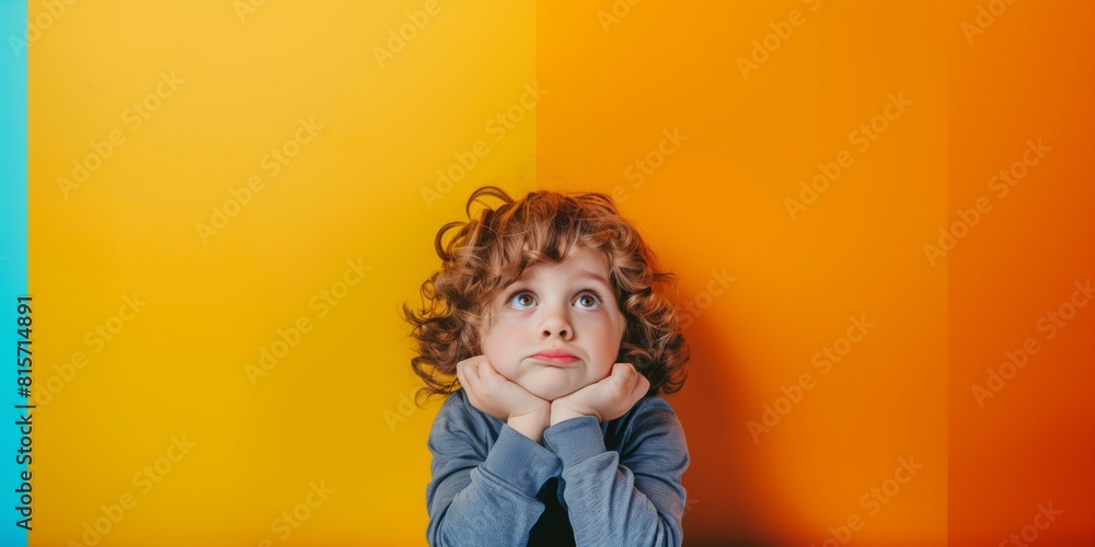 Boy split by color contrast background Boy split by color contrast background