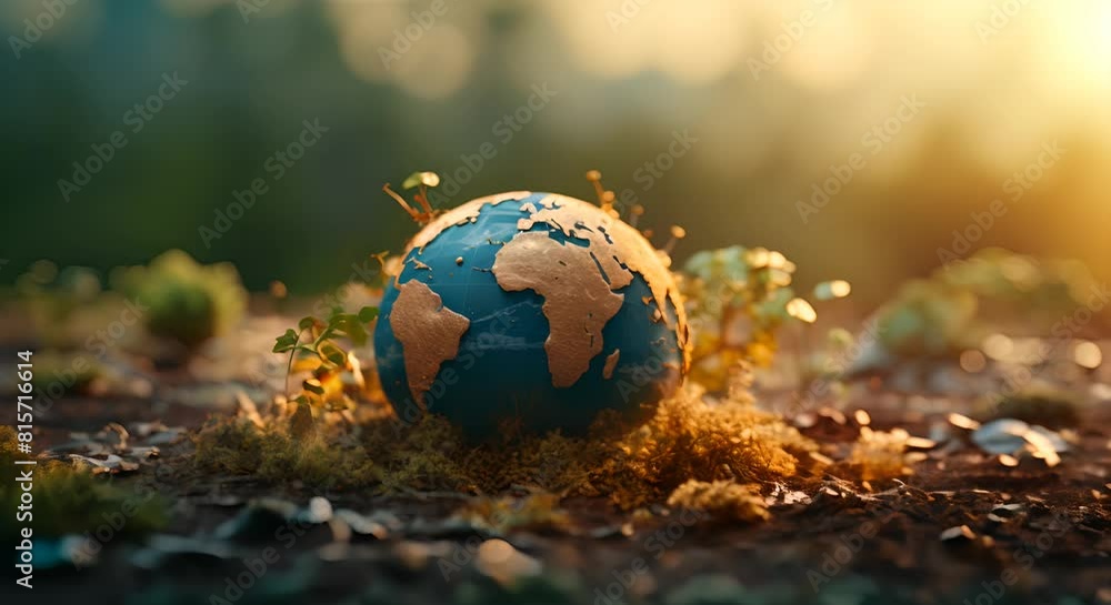 3D render of Earth showing visible signs of global warming, realistic paper-cut style, super blurred background, 3D render of Earth showing visible signs of global warming, realistic paper-cut style, super blurred background,