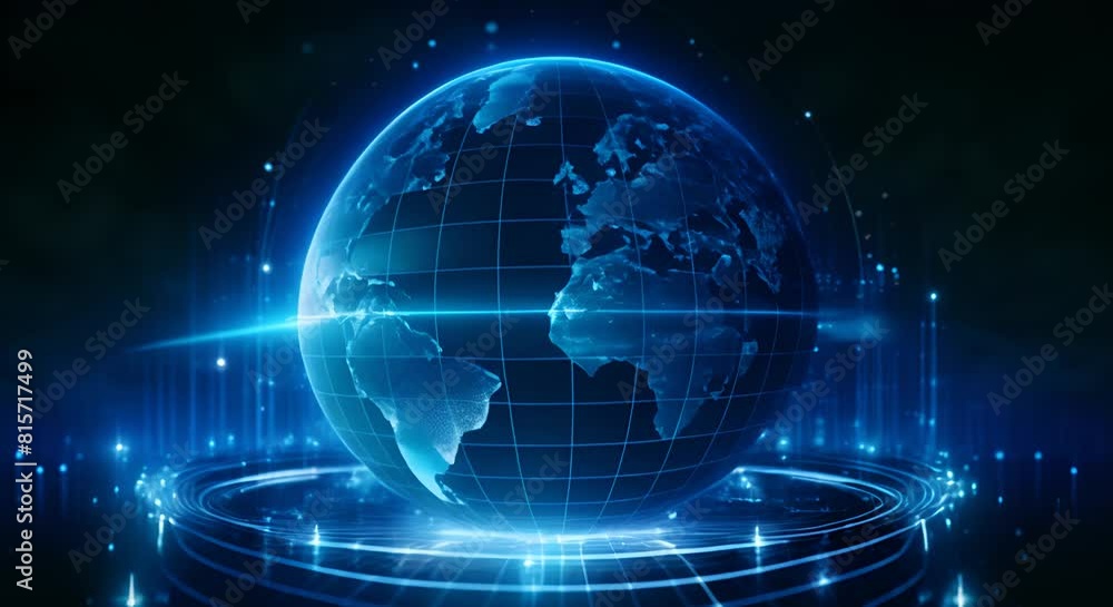 Animated globe with moving data streams, focusing on cybersecurity, in a photorealistic style, Animated globe with moving data streams, focusing on cybersecurity, in a photorealistic style,