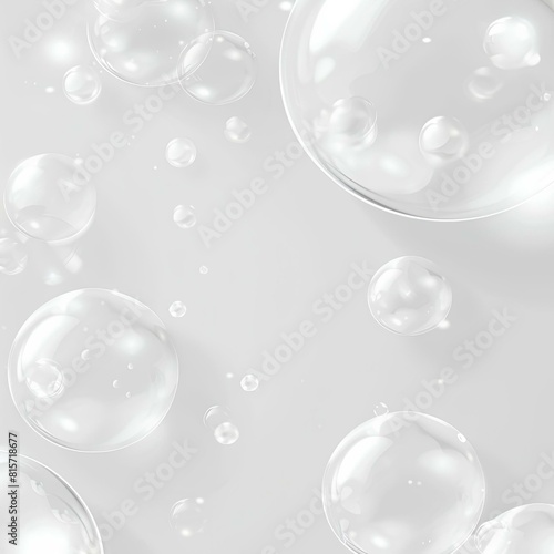 Abstract  white background with shiny bubbles  grey wallpaper design  aquatic silver pattern.AI