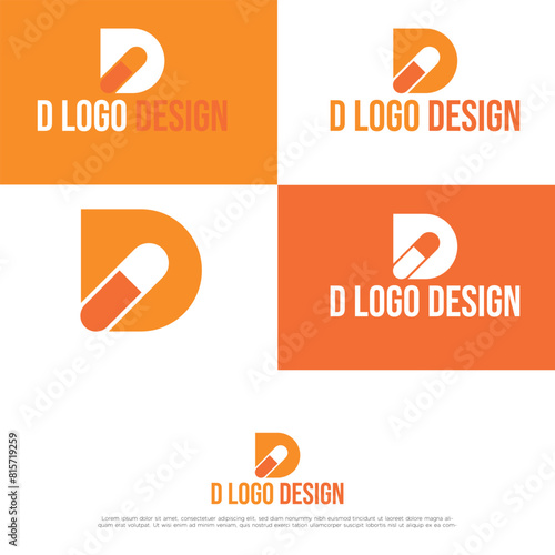 D letter financial logo vector icon