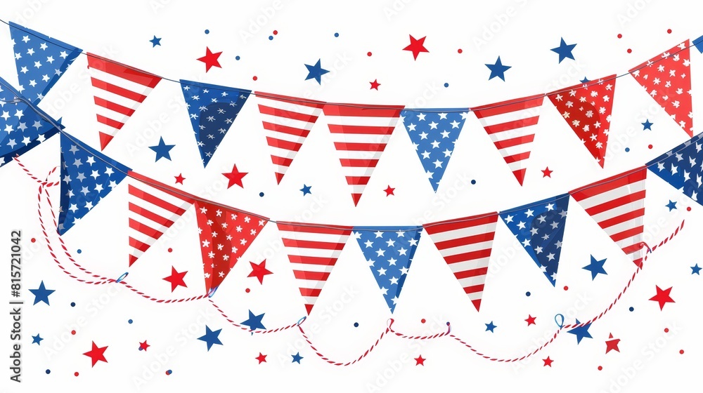 Obraz premium Memorial Day : Patriotic bunting with stars and stripes