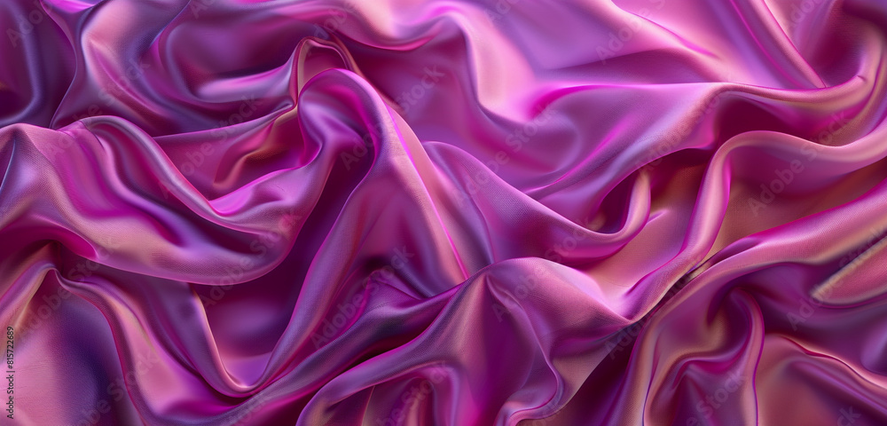 Fototapeta premium Radiant magenta cloth with luminous glow in widescreen.