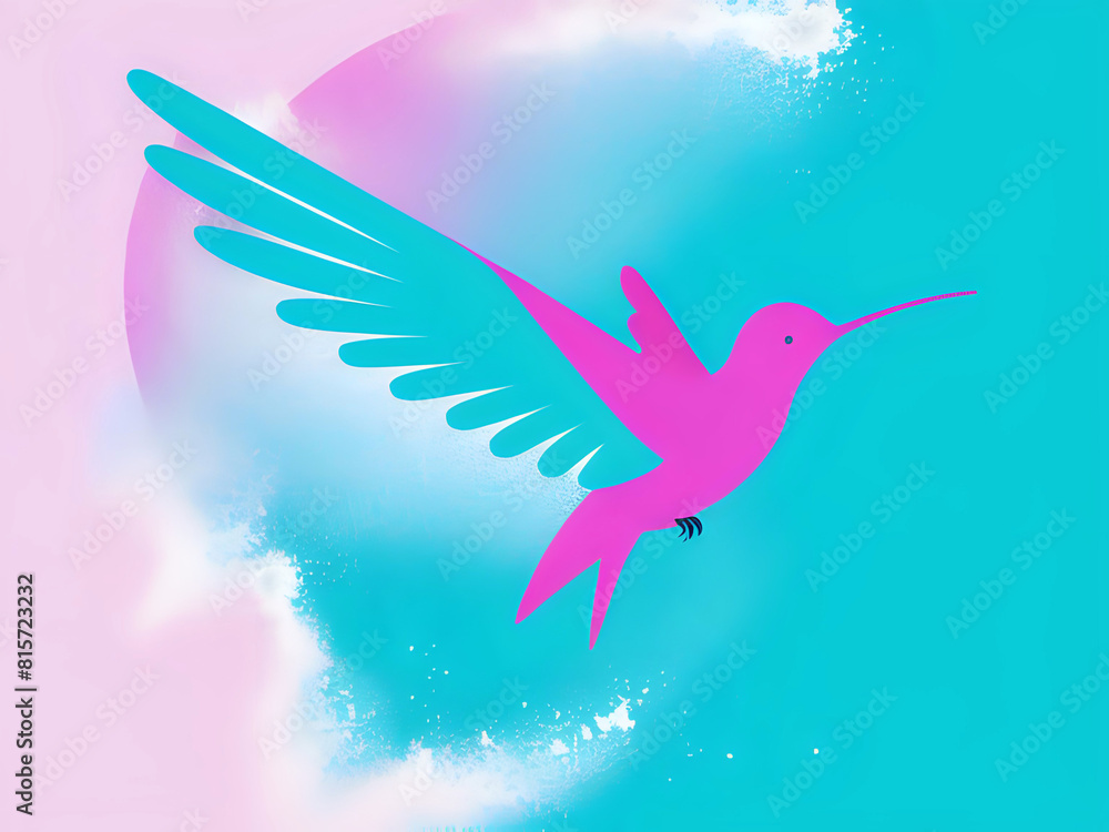 Obraz premium abstrakter Pinker Kolibri