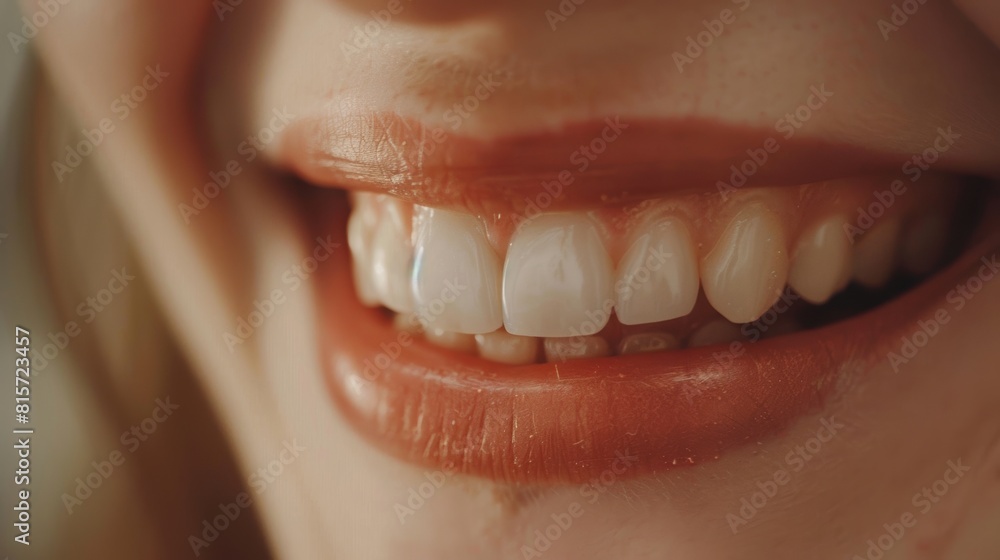 pearly white smile on a sort small lips, photo taken from camera in a dental office pearly white smile on a sort small lips, photo taken from camera in a dental office