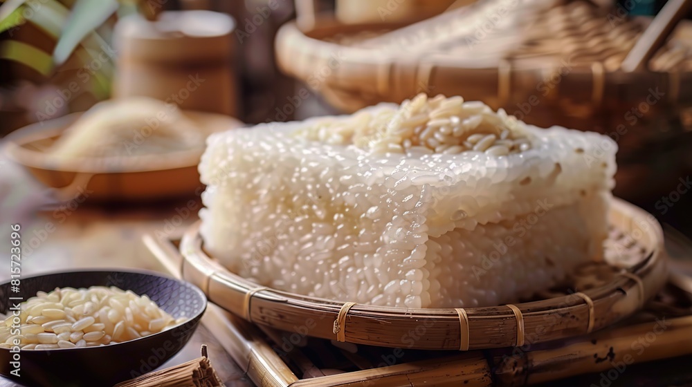 sticky rice cake Vietnamese traditional. AI Generative sticky rice cake Vietnamese traditional. AI Generative