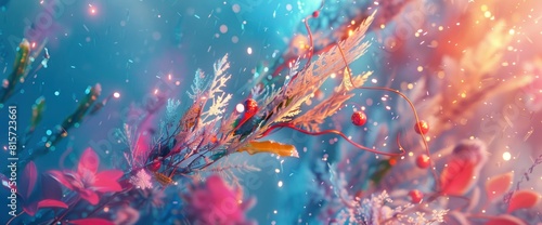 Create An Abstract Snowy Landscape With Delicate Textures And Bright Holiday Hues  Background HD