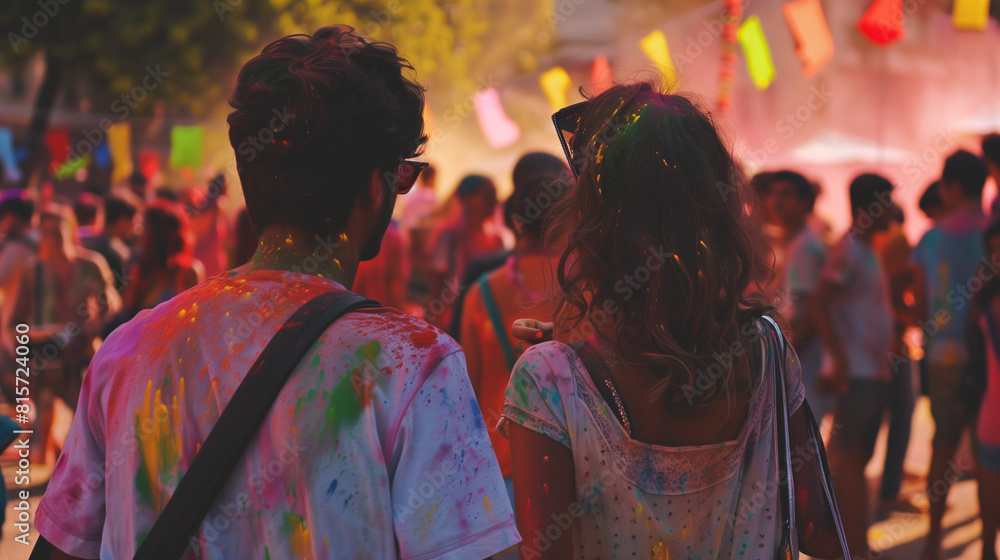 Obraz premium couple at the festival of colors