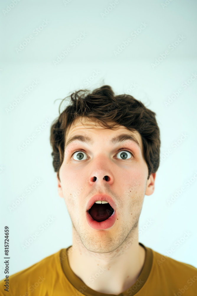 Portrait of a man with shocked expression Portrait of a man with shocked expression
