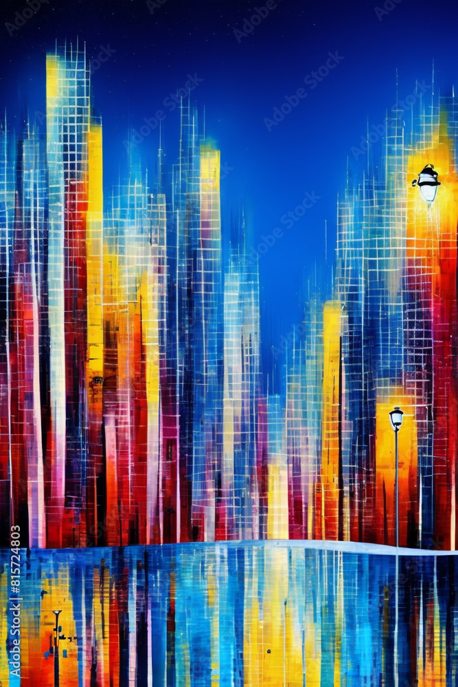abstract colorful city background