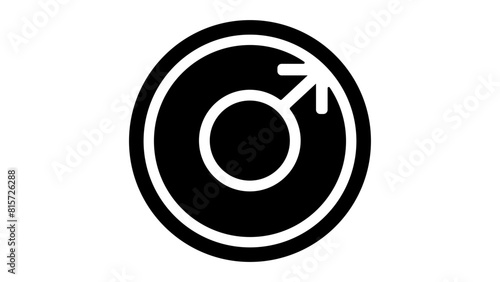Male logo, black isolated silhouette