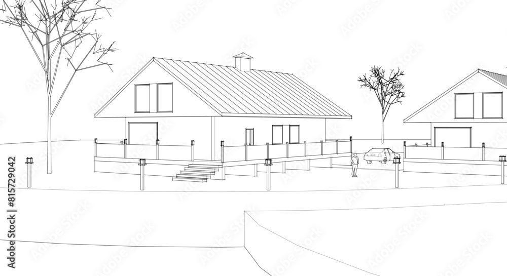 townhouse architectural sketch 3d illustration
townhouse architectural sketch 3d illustration