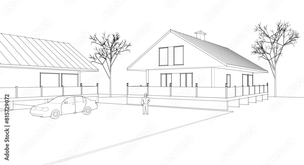 townhouse architectural sketch 3d illustration
townhouse architectural sketch 3d illustration