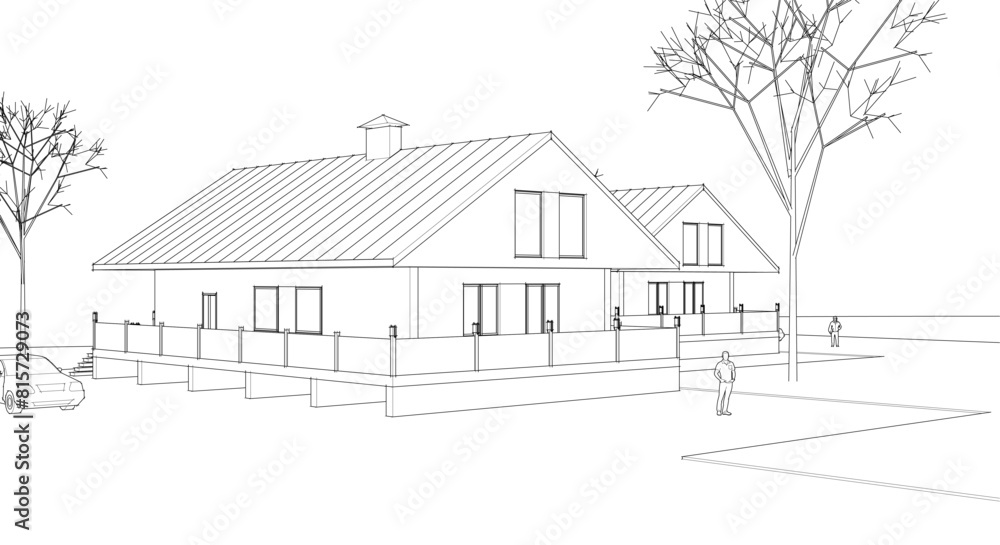 townhouse architectural sketch 3d illustration
townhouse architectural sketch 3d illustration