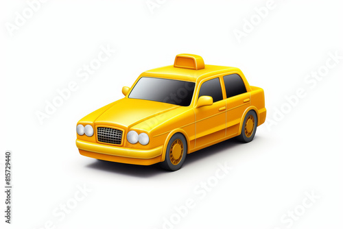 Highly detailed rendering of a classic yellow taxi cab with a reflective surface and modern design Suitable for transport themes photo