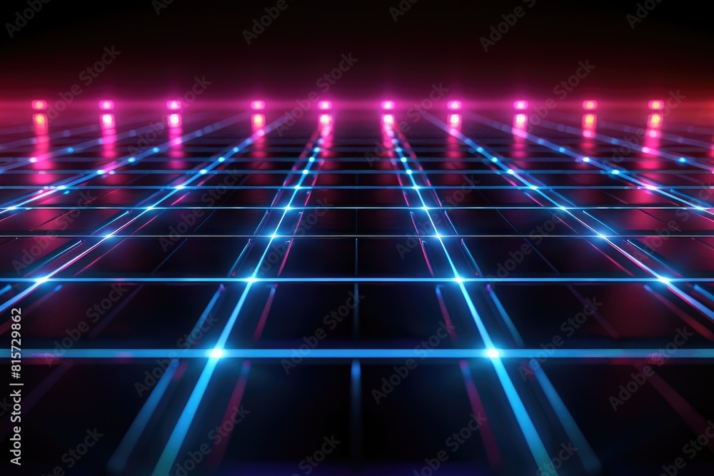 Obraz premium abstract art of a neon synthwave grid background wallpaper design images
