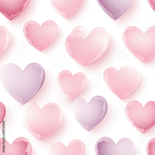 High-quality valentine hearts seamless pattern on white background for stock photo