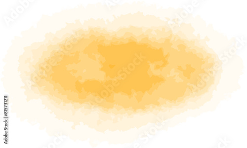 Watercolor splash, stain texture. Vector illustration. Yellow, orange, golden