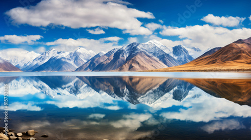 Pangong lake in the reflection