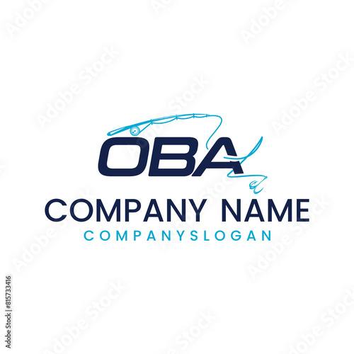 OBA fishing logo design, vector logo design, illustration  photo