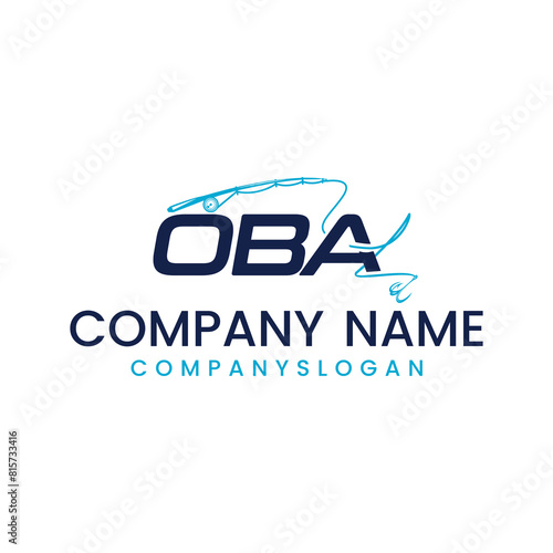 OBA fishing logo design, vector logo design, illustration 