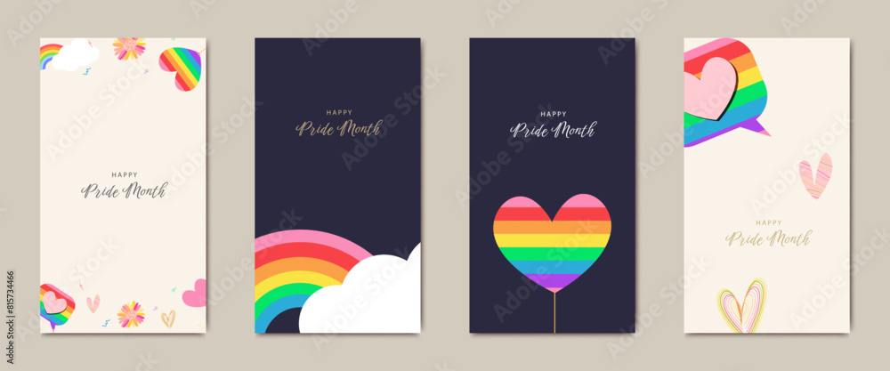 Happy pride month social media flyer template design Stock Vector ...