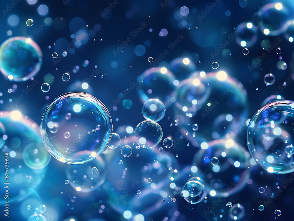 Blue and black bubbles on a dark background Blue and black bubbles on a dark background