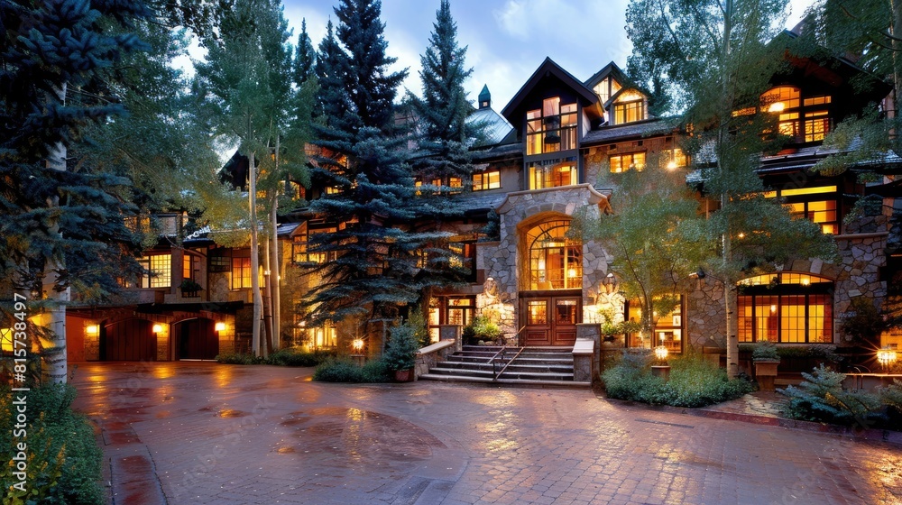 an upscale rental lodge, nestled amidst the snow-capped mountains, offering a cozy retreat for discerning travelers seeking elegance and comfort. an upscale rental lodge, nestled amidst the snow-capped mountains, offering a cozy retreat for discerning travelers seeking elegance and comfort.