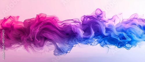 Abstract Colorful Flowing Smoke on Pink Background