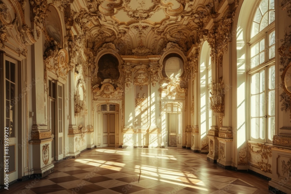 Luxurious Baroque interior. Royal house luxury. Generate Ai