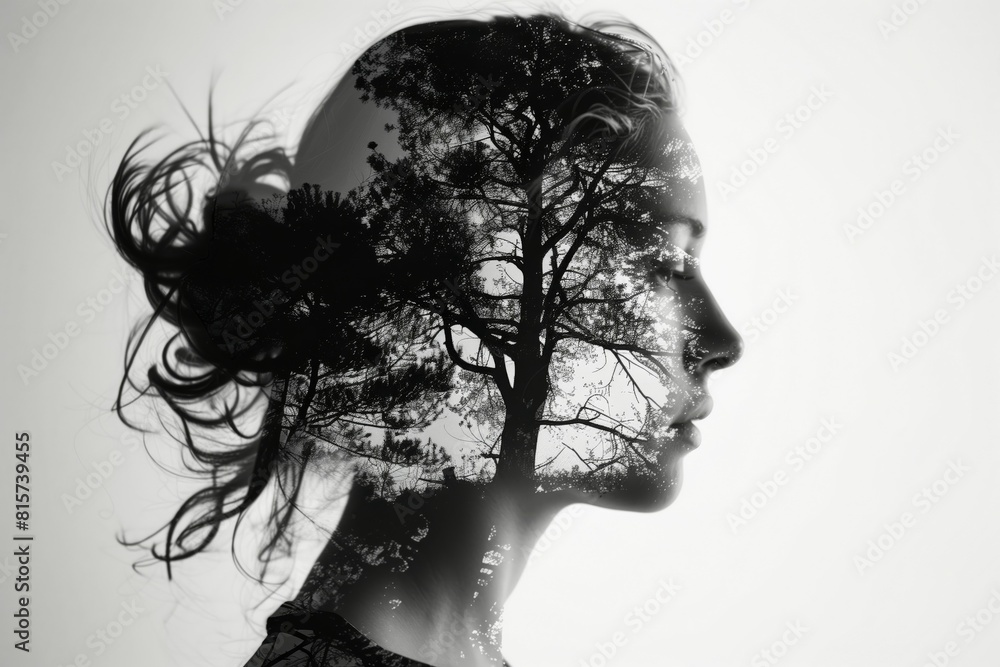 Silhouette of a woman with tree pattern Silhouette of a woman with tree pattern